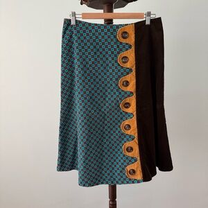 ✨ Handmade Boutique Patchwork Skirt | Artisan Design Vintage-Inspired Corduroy